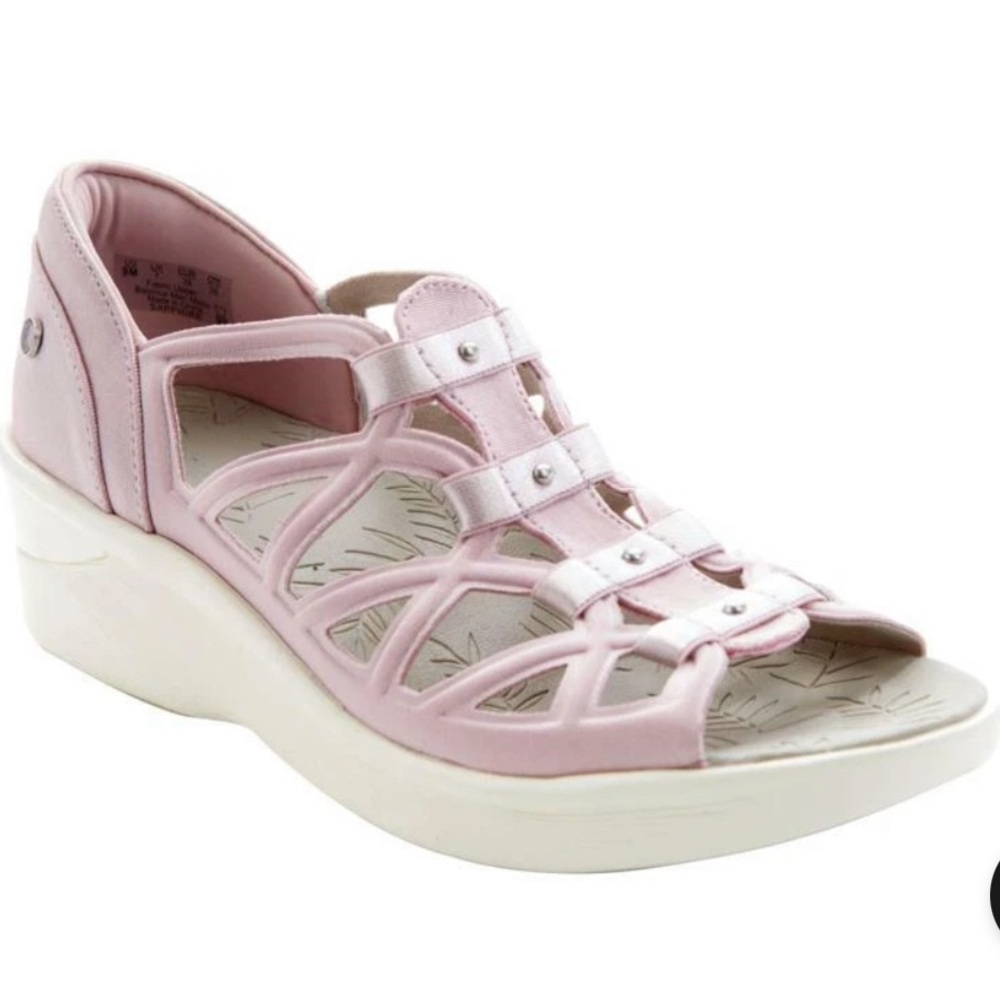 Bzees Washable -Shoes Gladiator Stable Wedge Sandal Lavender 10